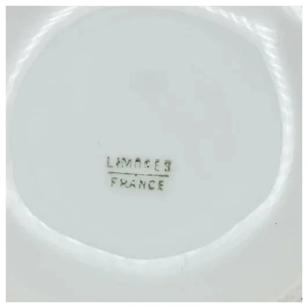 Vintage Limoges‎ France Jam Pot with Lid and Saucer Confitures